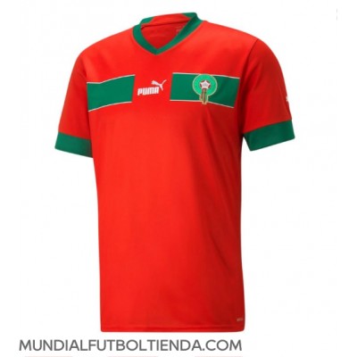 Camiseta Marruecos Primera Equipación Replica Mundial 2022 mangas cortas